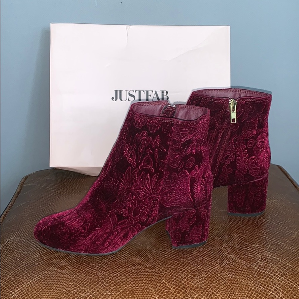 Velvet ankle booties. Size 6